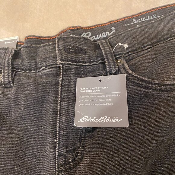 Black Eddie Bauer Flannel lined jeans. Womens size 2. New with tags - Picture 9 of 9